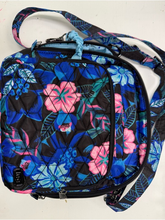 lug Handbags - lug Quilted Floral Crossbody Bag in Black, Blue & Pink